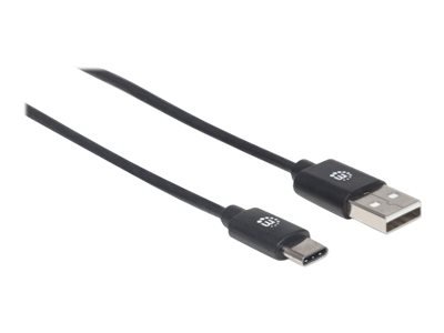 MANHATTAN USB 2.0 Typ C-Kabel 3m Typ A-Stecker auf Typ C-Stecker 480 Mbit/s schwarz