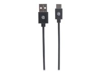 MANHATTAN USB 2.0 Typ C-Kabel 3m Typ A-Stecker auf Typ C-Stecker 480 Mbit/s schwarz