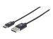 MANHATTAN USB 2.0 Typ C-Kabel 3m Typ A-Stecker auf Typ C-Stecker 480 Mbit/s schwarz