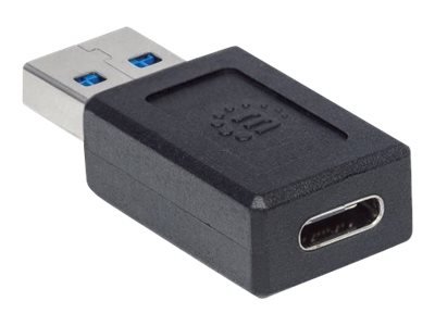 MANHATTAN USB Adapter Typ A auf Typ C USB 3.1 Gen 2 Typ A-Stecker auf Typ C-Buchse 10 Gbps schwarz