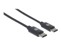 MANHATTAN USB 2.0 Typ C-Kabel 2m schwarz Typ C-Stecker...