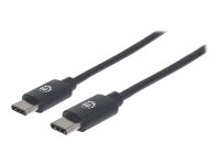 MANHATTAN USB 2.0 Typ C-Kabel 3m schwarz Typ C-Stecker...