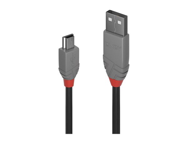 LINDY 0,2m USB 2.0 A/Mini-B Anthra Line