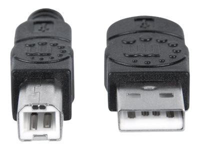 MANHATTAN USB 2.0 B Anschlusskabel 1m Typ A Stecker - Typ B Stecker 480 Mbps schwarz