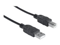 MANHATTAN USB 2.0 B Anschlusskabel 1m Typ A Stecker - Typ B Stecker 480 Mbps schwarz