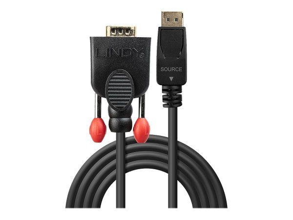 LINDY Konverterkabel DisplayPort/VGA 0,5m DP Stecker an VGA Stecker DP passiv