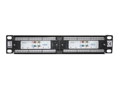 INTELLINET 12-Port Cat6 Patchpanel 25,4cm 10Z UTP 1 HE schwarz