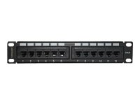 INTELLINET 12-Port Cat6 Patchpanel 25,4cm 10Z UTP 1 HE schwarz