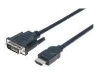 MANHATTAN HDMI auf DVI-D 24+1 Kabel 3m 19-pol. HDMI Stecker auf DVI Stecker Dual Link schwarz