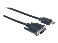 MANHATTAN HDMI auf DVI-D 24+1 Kabel 3m 19-pol. HDMI Stecker auf DVI Stecker Dual Link schwarz