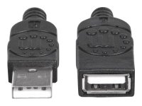 MANHATTAN USB Verlaengerungskabel 1m 480 Mbps Hi-Speed USB 2.0 Typ A Stecker - Typ A Buchse schwarz