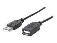 MANHATTAN USB Verlaengerungskabel 1m 480 Mbps Hi-Speed USB 2.0 Typ A Stecker - Typ A Buchse schwarz