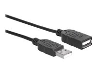 MANHATTAN USB Verlaengerungskabel 1m 480 Mbps Hi-Speed USB 2.0 Typ A Stecker - Typ A Buchse schwarz