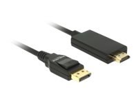 DELOCK Kabel Displayport 1.2 Stecker > High Speed HDMI-A Stecker Passiv 4K 1 m schwarz