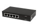 INTELLINET 5-Port Gigabit Ethernet PoE+ Switch 4 x PSE PoE-Ports IEEE 802.3at/af Power-over-Ethernet (PoE+/PoE) 60 W Desktop schwarz