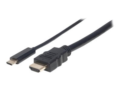 MANHATTAN USB Typ C auf HDMI-Adapterkabel 1m Konvertiert das Alternate-Mode-Signal in ein HDMI 4K-Ausgangssignal schwarz