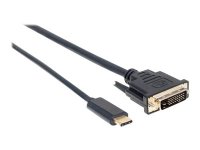 MANHATTAN USB Typ C auf DVI-Adapterkabel 2m Konvertiert das Alternate-Mode-Signal in ein DisplayPort 4K-Ausgangssignal schwarz