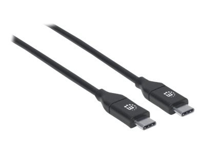 MANHATTAN USB 2.0 Typ C-Anschlusskabel 2m USB Typ C-Stecker auf Typ C-Stecker 480 Mbit/s 5 A schwarz