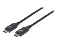 MANHATTAN USB 2.0 Typ C-Anschlusskabel 2m USB Typ C-Stecker auf Typ C-Stecker 480 Mbit/s 5 A schwarz