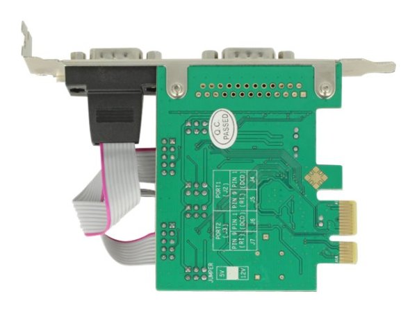 DELOCK PCI Express Karte > 2 x Seriell RS-232 High Speed 921K mit Spannungsversorgung