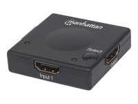 MANHATTAN 1080p 2-Port HDMI-Switch schwarz automatisch u manuell umschaltbar Einfacher Anschluss u Wechsel zwischen 2HD-Videoquellen