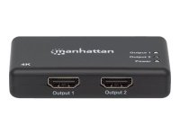 MANHATTAN 4K 2-Port HDMI-Splitter 4K30Hz Stromversorgung ueber Netzteil schwarz