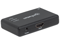 MANHATTAN 4K 2-Port HDMI-Splitter 4K30Hz Stromversorgung ueber Netzteil schwarz