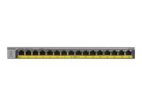 NETGEAR 16-Port Gigabit unmanaged Switch PoE/PoE+ 76W PoE Budget lüfterlos Metallgehäuse Desktop/Rack Wandbefestigung