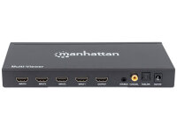 MANHATTAN 1080p 4-Port HDMI Multiviewer Switch mit 4 Eingaengen auf ein Display Videobandbreiten-Verstaerker Fernbedienung schwarz