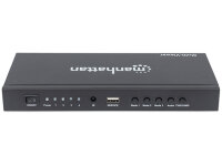 MANHATTAN 1080p 4-Port HDMI Multiviewer Switch mit 4 Eingaengen auf ein Display Videobandbreiten-Verstaerker Fernbedienung schwarz