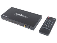 MANHATTAN 1080p 4-Port HDMI Multiviewer Switch mit 4 Eingaengen auf ein Display Videobandbreiten-Verstaerker Fernbedienung schwarz