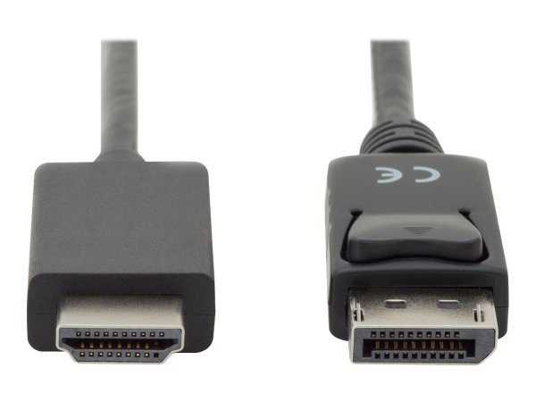 ASSMANN DisplayPort Adapterkabel DP - HDMI Typ A St/St 2.0m m/Verrieg. DP 1.2 HDMI 2.0 4K/60Hz CE sw