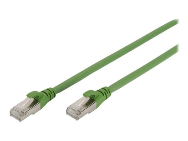 DIGITUS CAT 6A S-FTP Patchkabel Cu PUR AWG 26/7 Lange 20.00 m Farbe Grun ahnlich RAL 6018