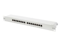 DIGITUS CAT 6 Klasse E Patch Panel geschirmt 16-Port RJ45...