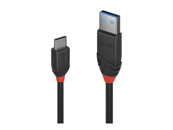 LINDY 1,5m USB 3.1 Typ A an C Kabel 3A Black Line