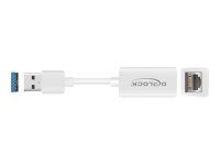 DELOCK Adapter SuperSpeed USB USB 3.1 Gen 1 mit USB Typ-A Stecker > Gigabit LAN 10/100/1000 Mbps kompakt weiss