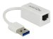 DELOCK Adapter SuperSpeed USB USB 3.1 Gen 1 mit USB Typ-A Stecker > Gigabit LAN 10/100/1000 Mbps kompakt weiss