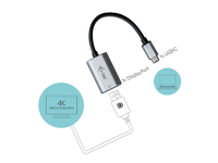 I-TEC USB C auf Display Port Metal Adapter 1x DP 4K 60Hz Ultra HD kompatibel mit Thunderbolt 3