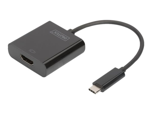 DIGITUS USB Type-C zu HDMI Adapter 4K/30Hz Kabellänge: 15 cm schwarz