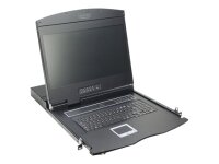 DIGITUS Modulare Konsole mit 48,3cm 19Zoll TFT 8 Port Cat.5 KVM Touchpad deutsche Tastatur RAL 9005 - schwarz