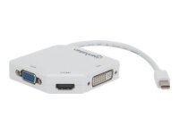 MANHATTAN 3-in-1 4K Mini-DisplayPort-Adapter Mini-DisplayPort-Stecker auf HDM/ DVI/VGA-Buchse weiss Kabellaenge 25cm