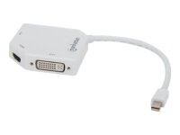 MANHATTAN 3-in-1 4K Mini-DisplayPort-Adapter Mini-DisplayPort-Stecker auf HDM/ DVI/VGA-Buchse weiss Kabellaenge 25cm