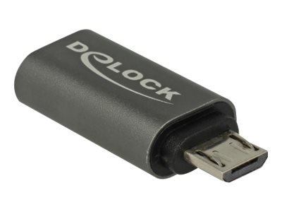 DELOCK Adapter USB 2.0 Micro-B Stecker zu USB Type-C 2.0 Buchse anthrazit