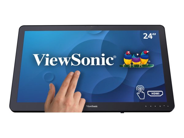 VIEWSONIC TD2430 60cm 24Zoll FHD 1920x1080 VA 10-Punkt Multitouch 200 nits VGA HDMI DisplayPort 2xUSB speakers bookstand style