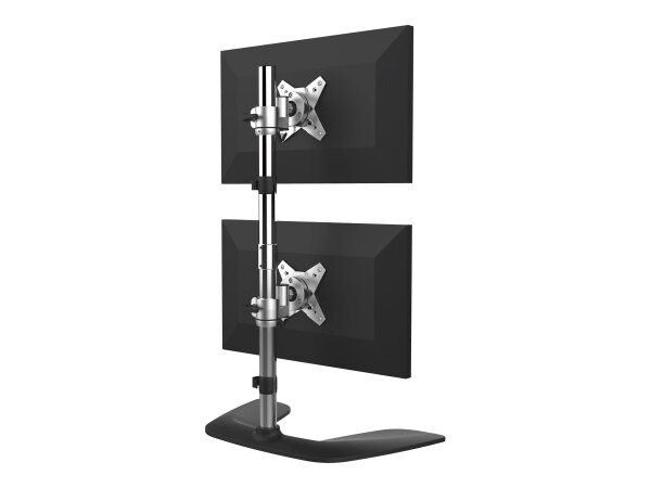 STARTECH.COM Vertikale duale Monitorhalterung - Für bis zu 68,58cm 27Zoll Monitore Aluminium Höhenverstellbar Doppelmonitorhalterung