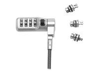 DICOTA Universal Security Cable Lock 3 Wechselköpfe...