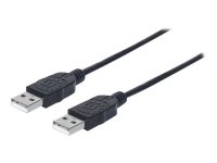 MANHATTAN USB 2.0 A Anschlusskabel 3m Typ A Stecker - Typ A Stecker 480 Mbps 3m schwarz