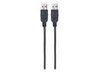 MANHATTAN USB 2.0 A Anschlusskabel 3m Typ A Stecker - Typ A Stecker 480 Mbps 3m schwarz