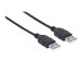 MANHATTAN USB 2.0 A Anschlusskabel 3m Typ A Stecker - Typ A Stecker 480 Mbps 3m schwarz