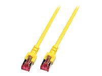 EFB RJ45 Patchkabel S/FTP Cat.6 LSZH 0.15m GELB reines Kupfer Laengenaufdruck auf Knickschutztuelle patentiert